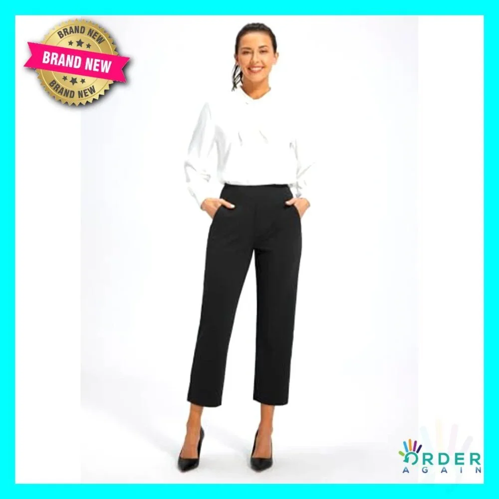 Stretchy Ankle Pants 4 Pockets Golf Travel Workout Casual Dress Slacks